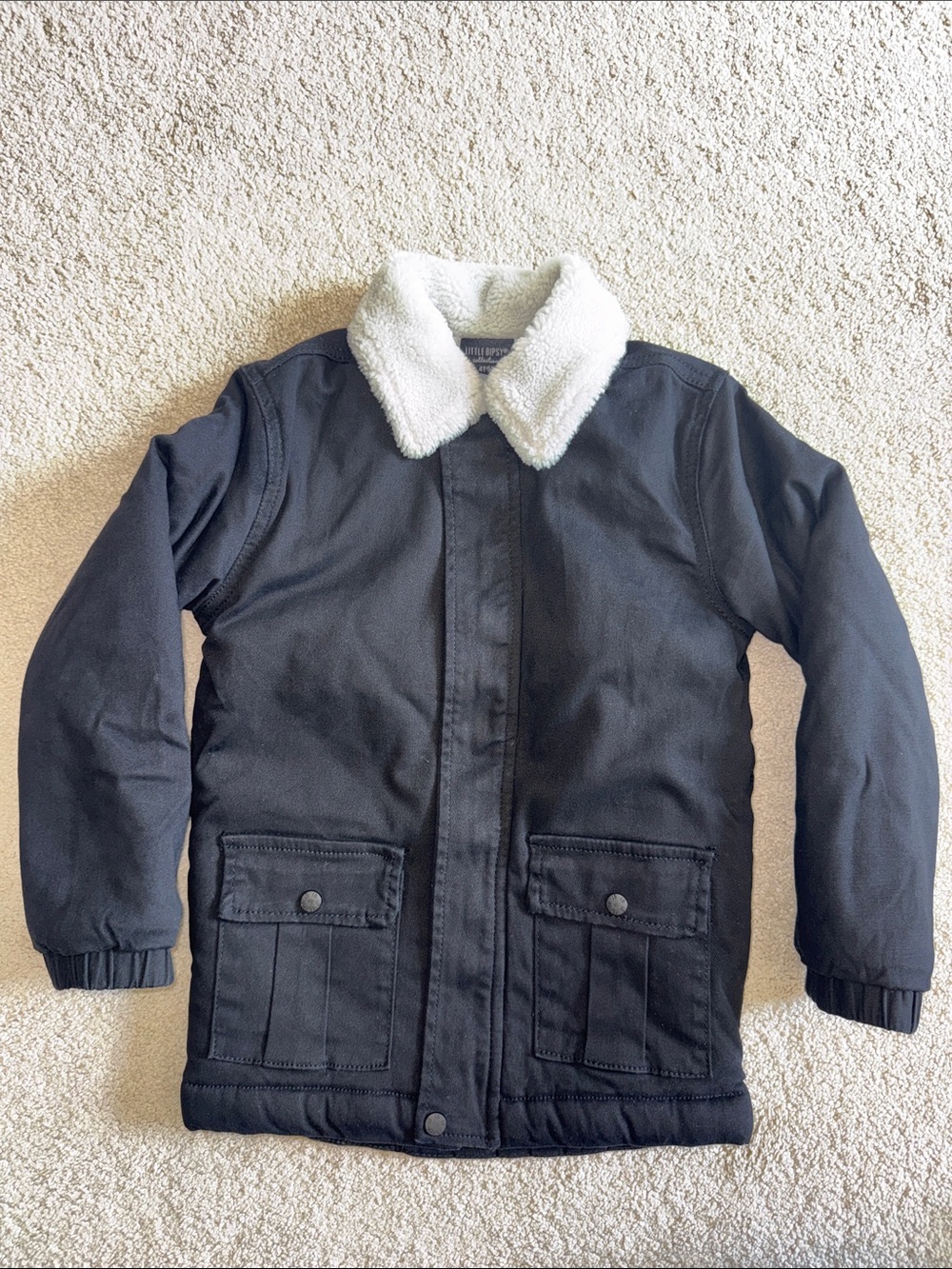 NWT Little Bipsy Black Sherpa Jacket